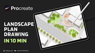 10-Minute Landscape Plan Drawing Process in Procreate