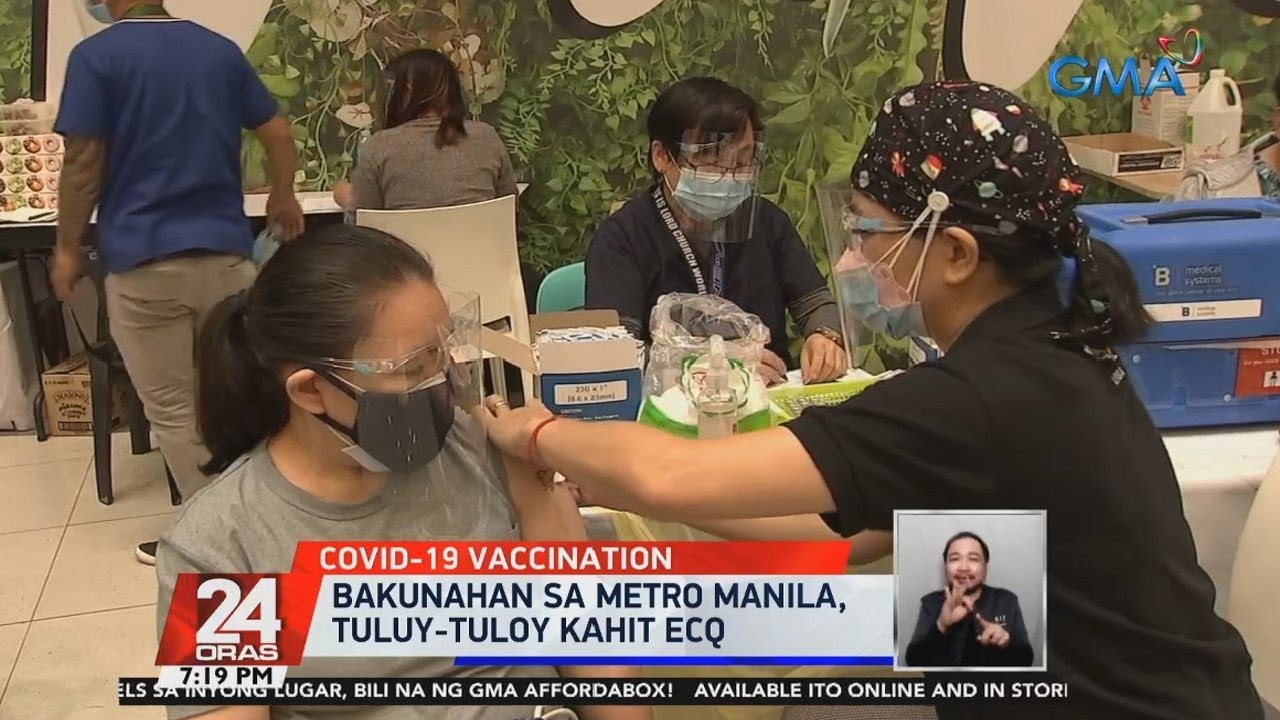 Bakunahan, tuluy-tuloy kahit ECQ; Pila ng mga magpapabakuna, mas maayos kumpara kahapon | 24 Oras