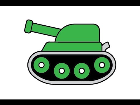 How to Draw a Cartoon Tank Easy step by step / Как нарисовать танк ...