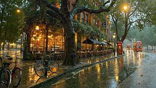 Rainy Evening in Cozy London Bookstore Café 🌧️ Slow & Deep Jazz with Rain Sounds to Unwind & Study ☕ screenshot 3