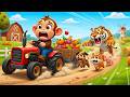 Monkey Funny🐒🚜Farmer Monkey Drives Tractor and Transports Ducks, Cows, Pigs and Radish to the Farm