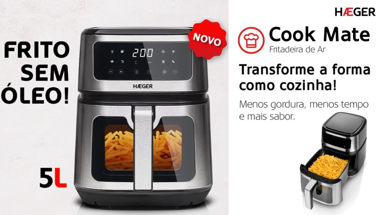 Fritadeira sem Óleo HAEGER Cook Mate. - YouTube