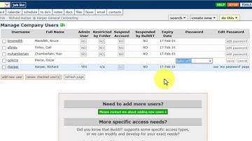 1.13 Change my password in BuildIT construction scheduling software