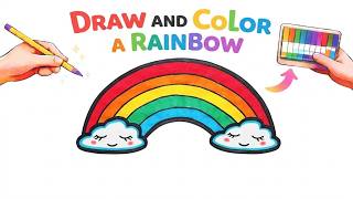 How to Draw and Color a Cute Rainbow 🌈✨ | Easy Art Tutorial for Kids