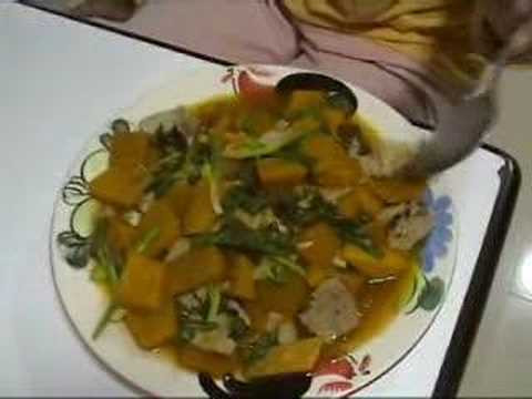 Thai Food - Pad Fuhk Tong (Stir-fried Pumpkin)   Thai Recipe from Thailand:   JoysThaiFood
