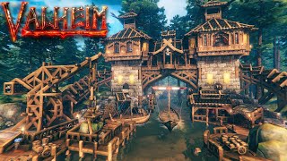 Valheim - Tower Bridge Harbor House (TOUR) - Full Size Crane Included!