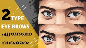 How to draw Eye Brow | 2types | infinite design | Realistic , vector