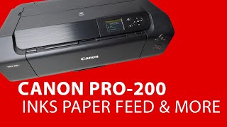 Canon PRO-200 Ink Install Printer Panel and Paper Feed