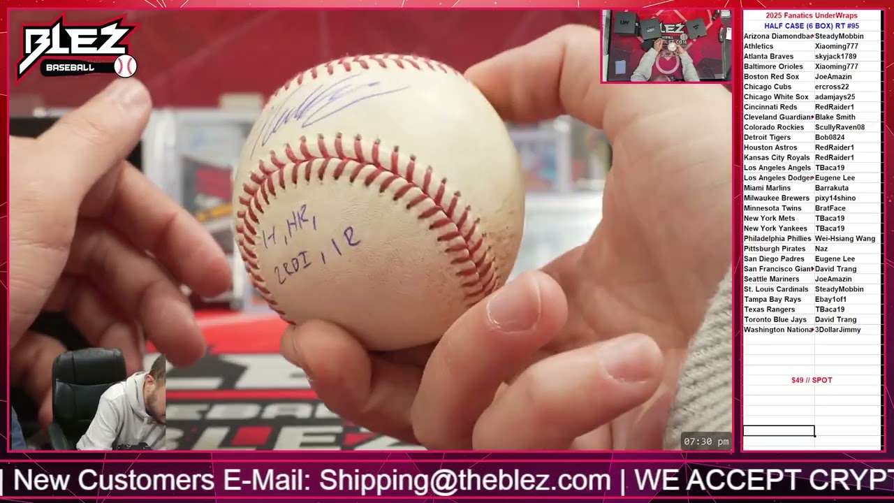 2025 Fanatics Underwraps Baseballs Volume II HALF CASE BREAK 