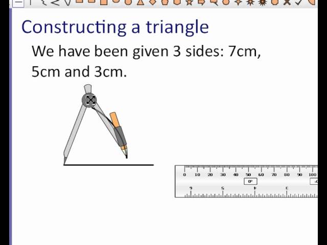 Constructing a Triangle given three sides class=