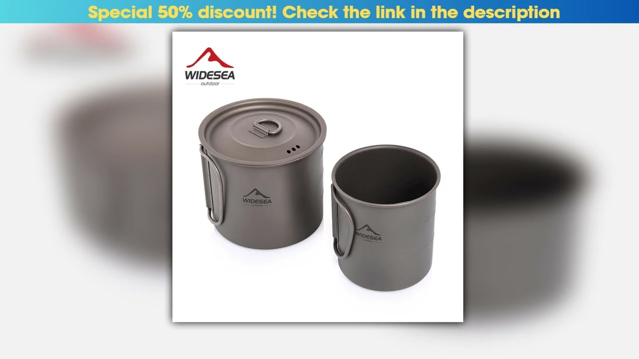 Widesea Camping Mug Titanium Cup Tourist Tableware Picnic Utensils Outdoor Kitchen Equipment