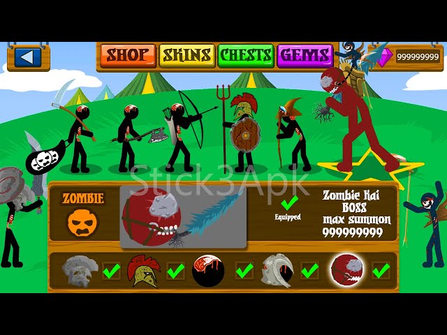 EQUIP ALL TYPE ZOMBIE FULL SKIN, WAR OF ZOMBIE, NEW MOD UPDATE | Stick War Legacy Mod - Stick3Apk class=