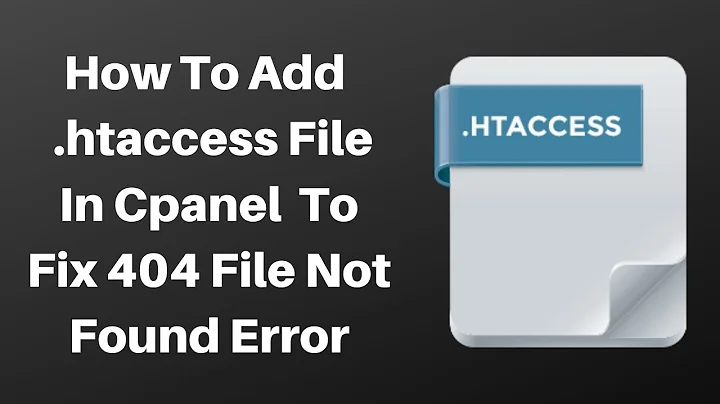 How To Add  .htaccess File In Cpanel  To Fix 404 File Not Found Error