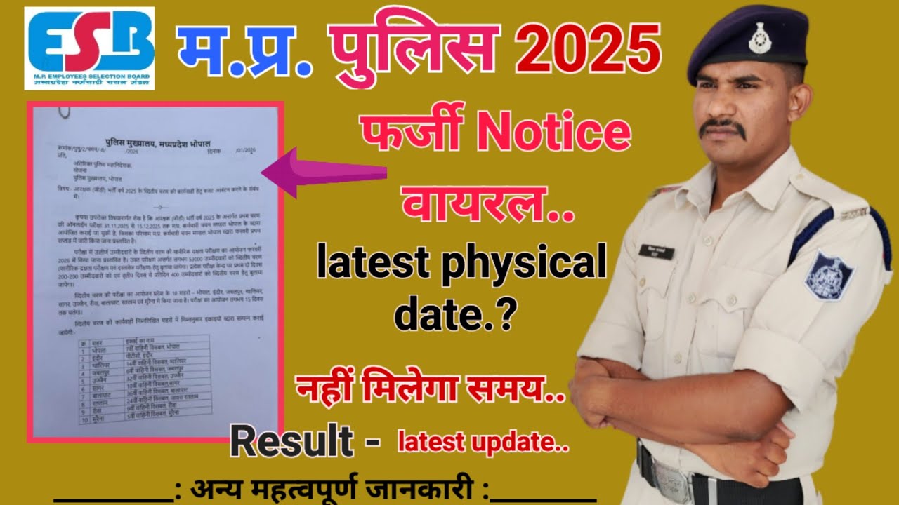 MP Police 2025 Result| 