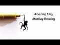 How to draw monkey tiny drawing with pen by artist safi