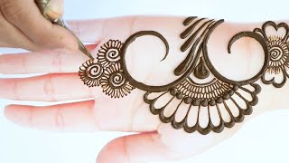 simple henna mehndi design for beginner|| latest arabic mehndi design|raveena's mehndi