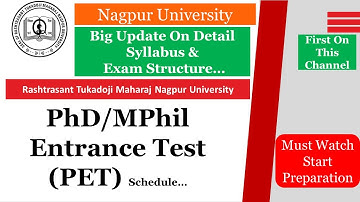 RTMNU | PET Nagpur Updated Syllabus For 2021 | PET Exam| PhD| MPhil| Nagpur PET 21