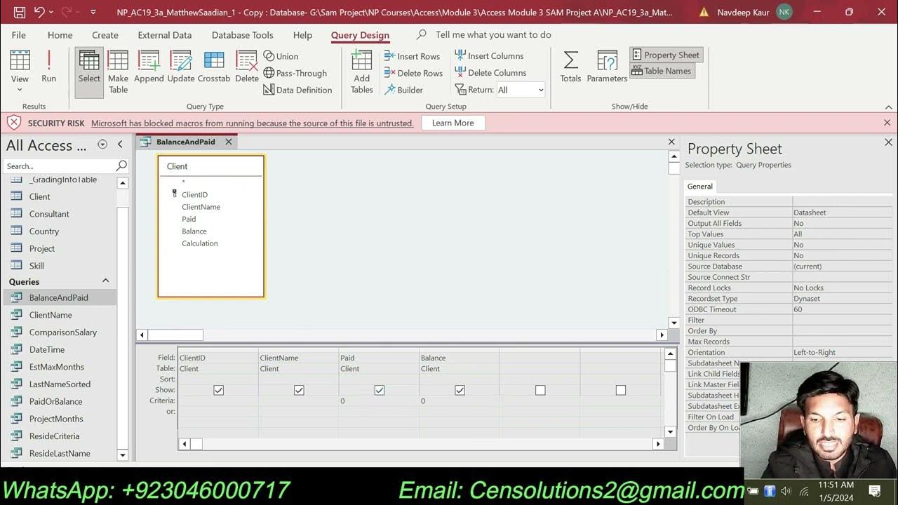 Access Module 3 SAM Project A Global Human Resources Consultants