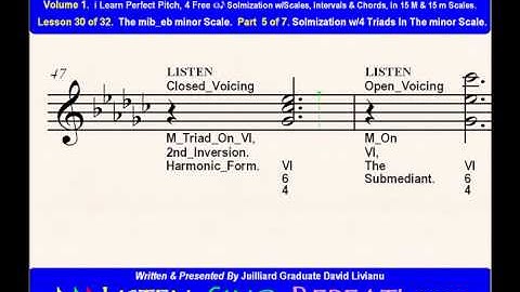 Part 5b. LESSON 30 of 32, The mib_eb minor scale. EAR TRAINING EXERCISES