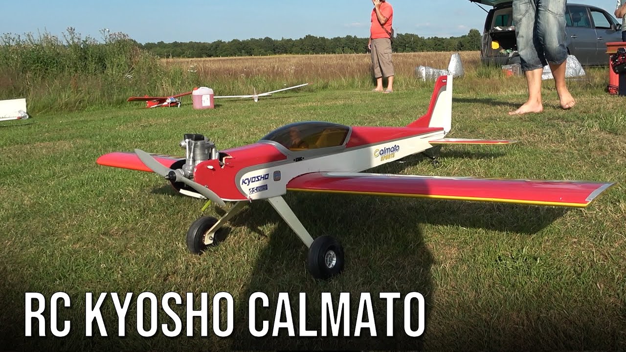 Oldie! Nice Retro RC Kyosho Calmato Model Flying At Flight Show