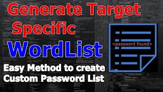 [Hindi] How to generate target based Wordlists / Password List in Kali Linux