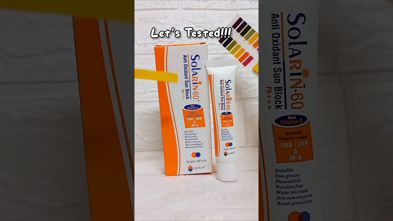 Omg🤯 solarin 60 sunblock ph test #solarin60 #shorts #sunblock #sunscreen #skincare #suntan #ytshorts