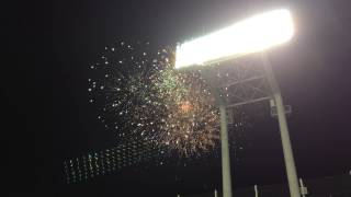20140807 ヤクルトvs阪神戦(神宮)5回終了花火打ち上げ「Whiteberry」ボーカルの前田由紀さん「夏祭り」生歌あり