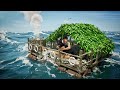 Floating Trash Survival Raft (Ep6) | My Dog Helps Me Catch an Octopus and Cook Seafood on the Ocean