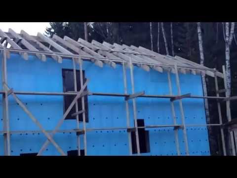 Строительство коттеджей. Сборка кровли. этап 3