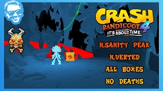 N.Sanity Peak (N.Verted) - Full Walkthrough - No Deaths - All Gems - Crash Bandicoot 4 [4k]