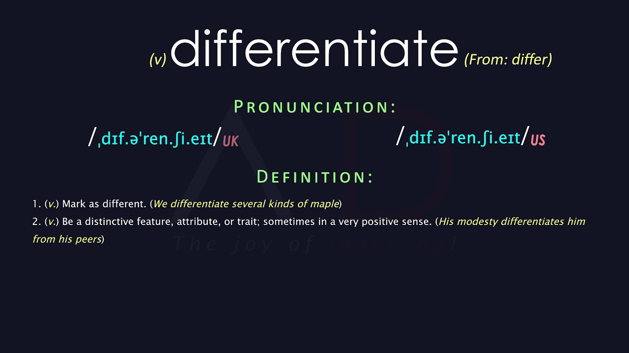 Differentiate Meaning And Pronunciation Audio Dictionary YouTube