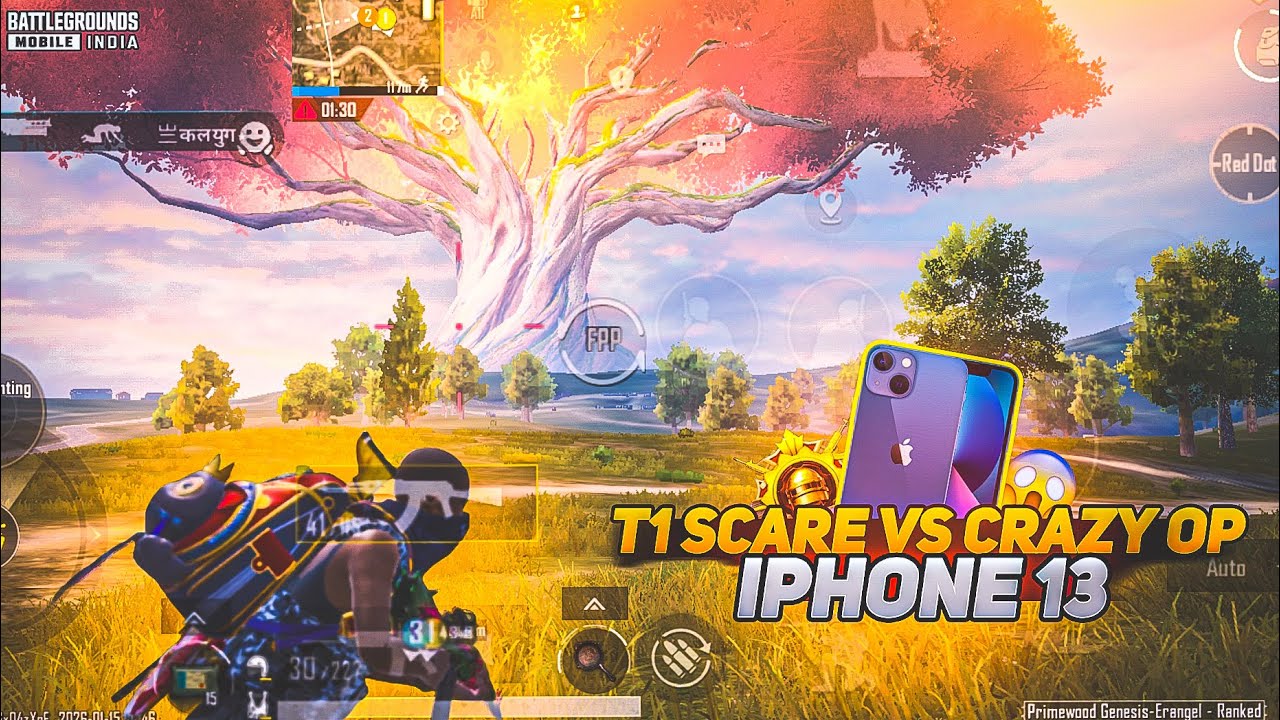 😱 T1 SCARE + 2 STREAMERS VS CRAZYOP * 60 FPS PLAYER * ❗️🔱 | IPHONE 13 