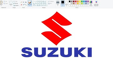 How to draw Suzuki Logo on Computer using Ms Paint | Suzuki Logo Drawing.