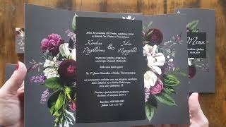 Zaproszenia ślubne z kwiatowym bukietem w stylu vintage | Eteryczne nr 2 video