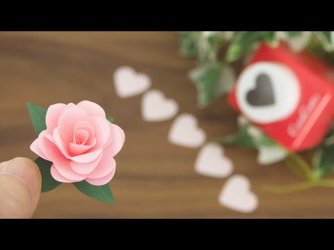 簡単 ハート型クラフトパンチで作る可愛いバラの花 Diy How To Make Rose Paper Flower Youtube
