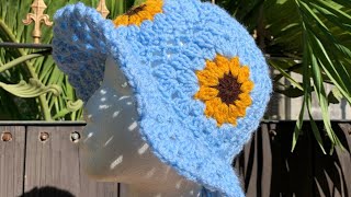 Crochet Flower Bucket Hat Tutorial (Granny Square)