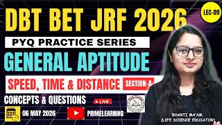 SPEED, TIME &amp; DISTANCE | LEC-09 | APTITUDE | CONCEPTS+PYQ | BY BHARTI MA'AM | DBT BET JRF 2026
