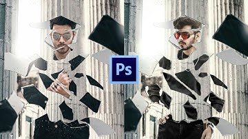 Vijay Mahar broken mirror crack body photo editing concept  Photoshop cc