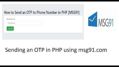 How to Send an OTP Message in phone number using  PHP