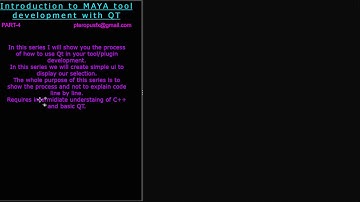 Part 04 Autodesk Maya Tool (Plugin) Development with Qt