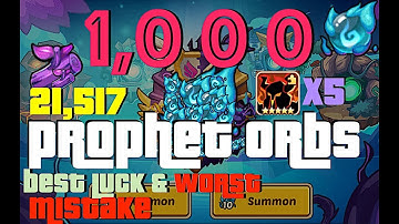 IDLE HEROES 1000 Prophet Orbs, 21K Branches!  My BEST Pulls & WORST PO Mistake! GIVE HORUS!