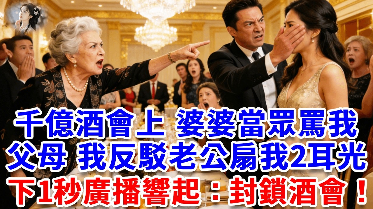 千億酒會上，婆婆當眾罵我父母，老公扇我2耳光：賤人不配上桌！下一秒廣播響起：封鎖酒會！今天讓蕭家斷子絕孫！#詩涵講故事#為人處世#生活經驗#情感故事#晚年哲理#說故事#完結文#原創故事