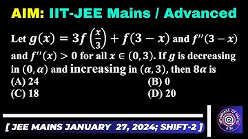 IIT JEE MAINS MATHS PYQ: Increasing and Decreasing Functions Concept | Application of Derivatives
