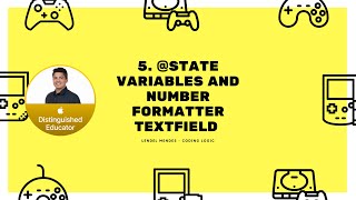 5. @State variables &amp; number formatter textfield. Quadratic equation solver. SwiftUI iPad.