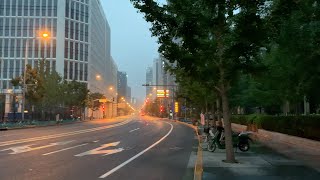 [4K] rainy evening Exchange Walk Jin Rong Jie 金融街 Beijing China
