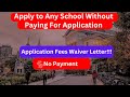 How to Write An Application Fees Waiver Request Letter for Graduate School Application #studyabroad