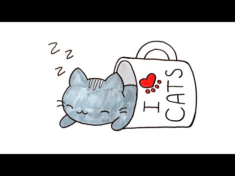 Как нарисовать котёнка в кружке