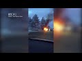 Под Нижним Тагилом после столкновения на встречке сгорел Volkswagen Polo