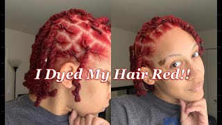 INSTANT LOC UPDATE | Dying my Locs Red with NO BLEACH | Beginner Friendly Red Hair Tutorial