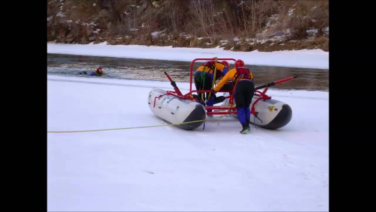 Fire Department Ice River Rescue Training - YouTube